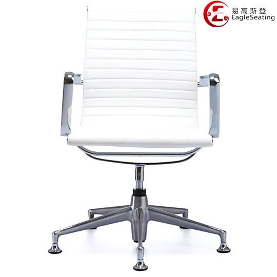 0517D-1H white leather visitor chair
