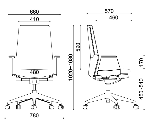 1504C-2P15-B ergonomic computer chair
