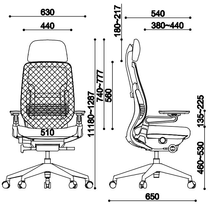 1501B-2WF24-Y High back ergonomic office chair-